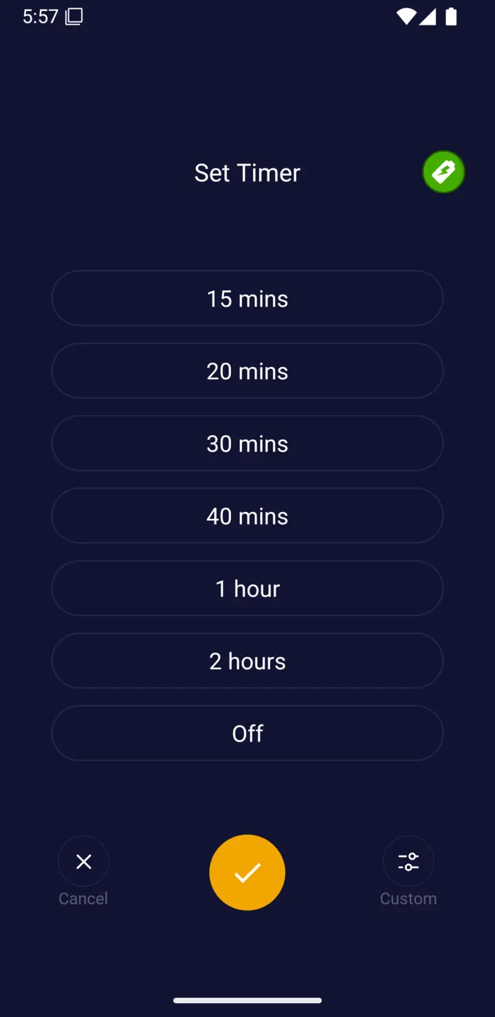 Set your sleep timer